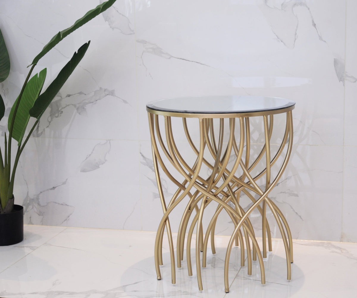 Melrose Gold Mirror Accent Table Accent & End Tables| Crestview
