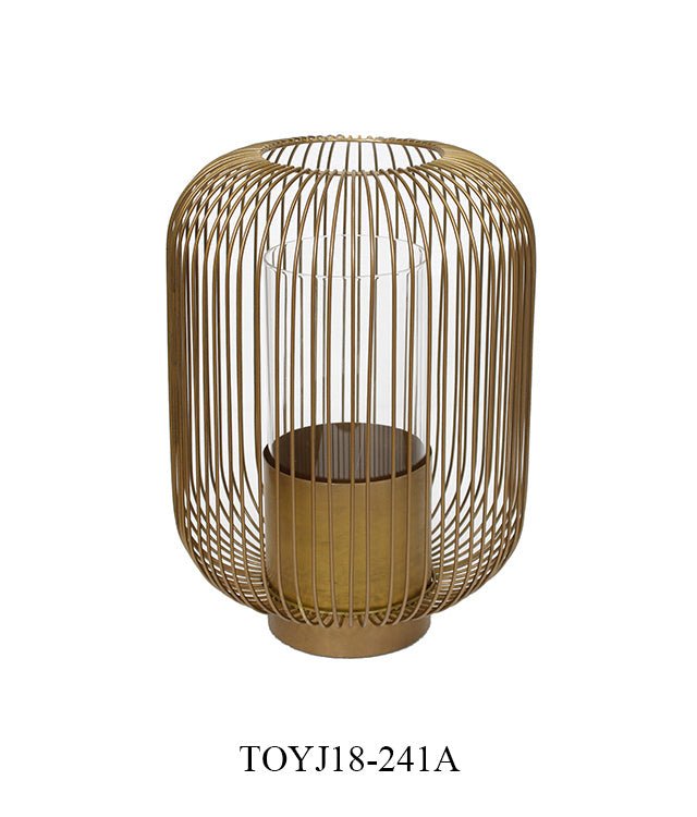 METAL CANDLE HOLDER GOLD 26.5*26.5*36CM CM Candle Holders| Alrugaib Furniture X Nice