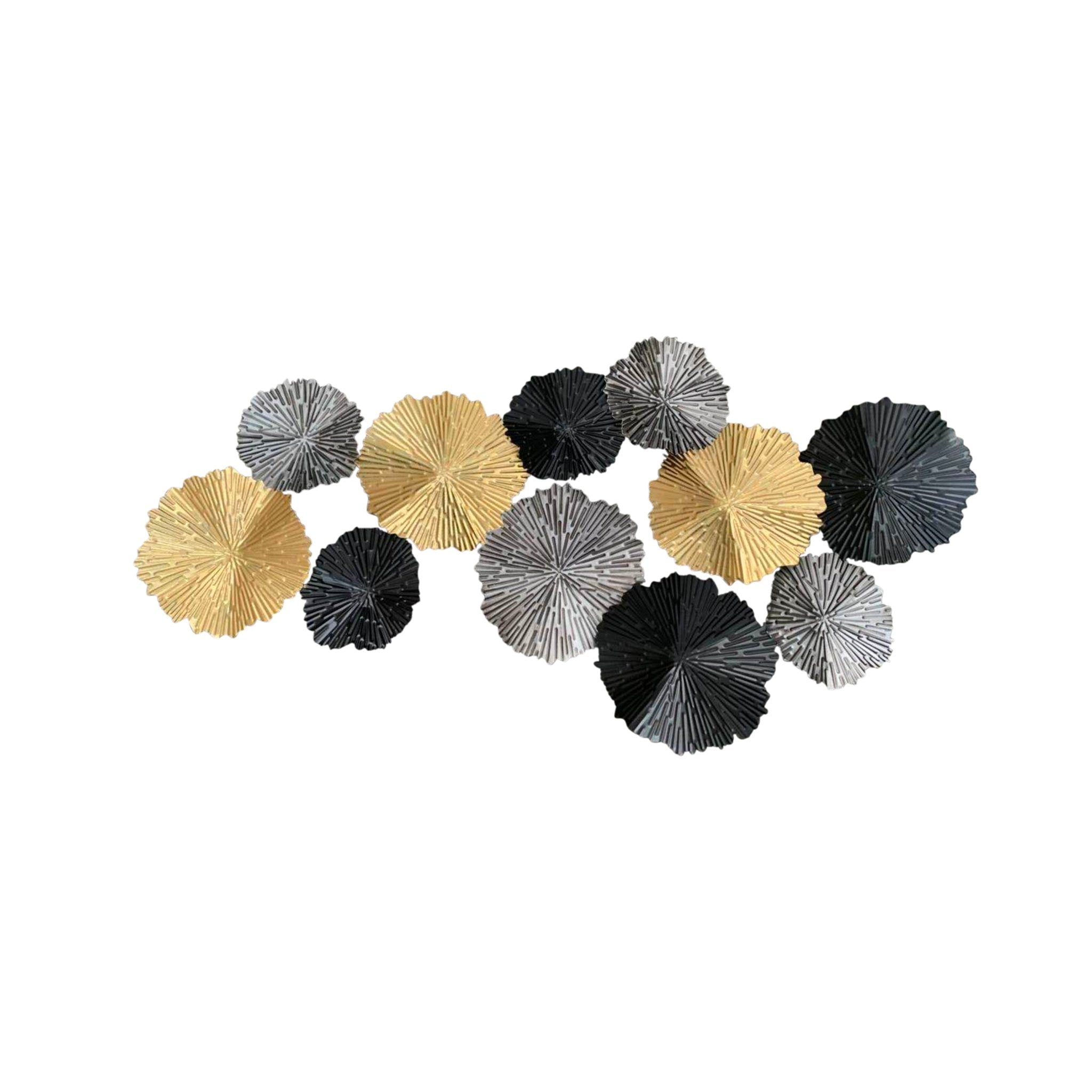 METAL CIRCLES WALL DECOR GLD/BLK/SIL WB Wall Decors| Sagebrook Home