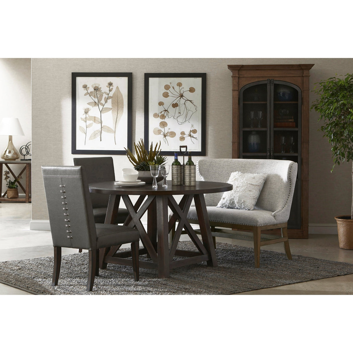Metal Door Lt Oak Display Cabinet Cabinets & Chests| Hooker