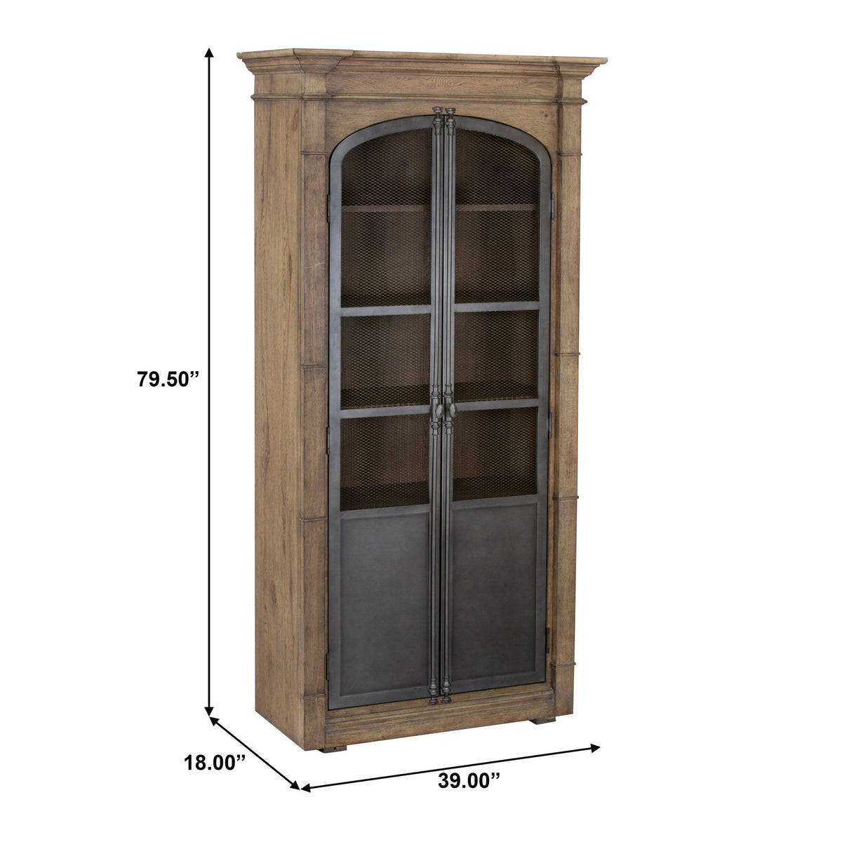 Metal Door Lt Oak Display Cabinet Cabinets & Chests| Hooker