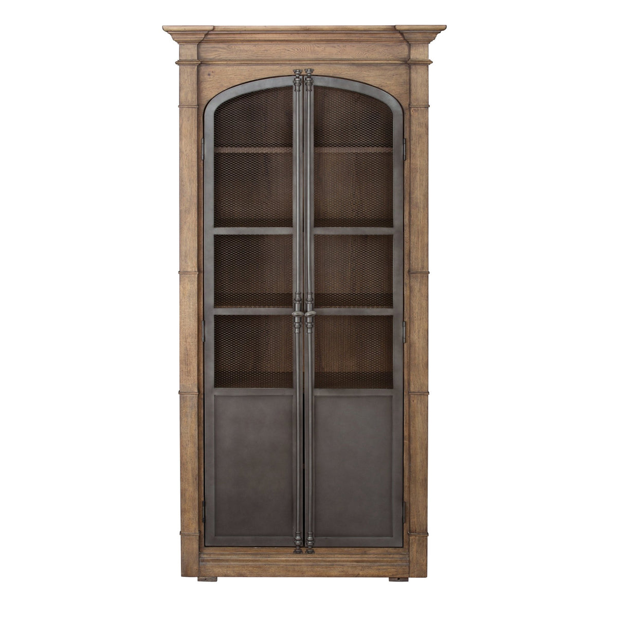 Metal Door Lt Oak Display Cabinet Cabinets & Chests| Hooker