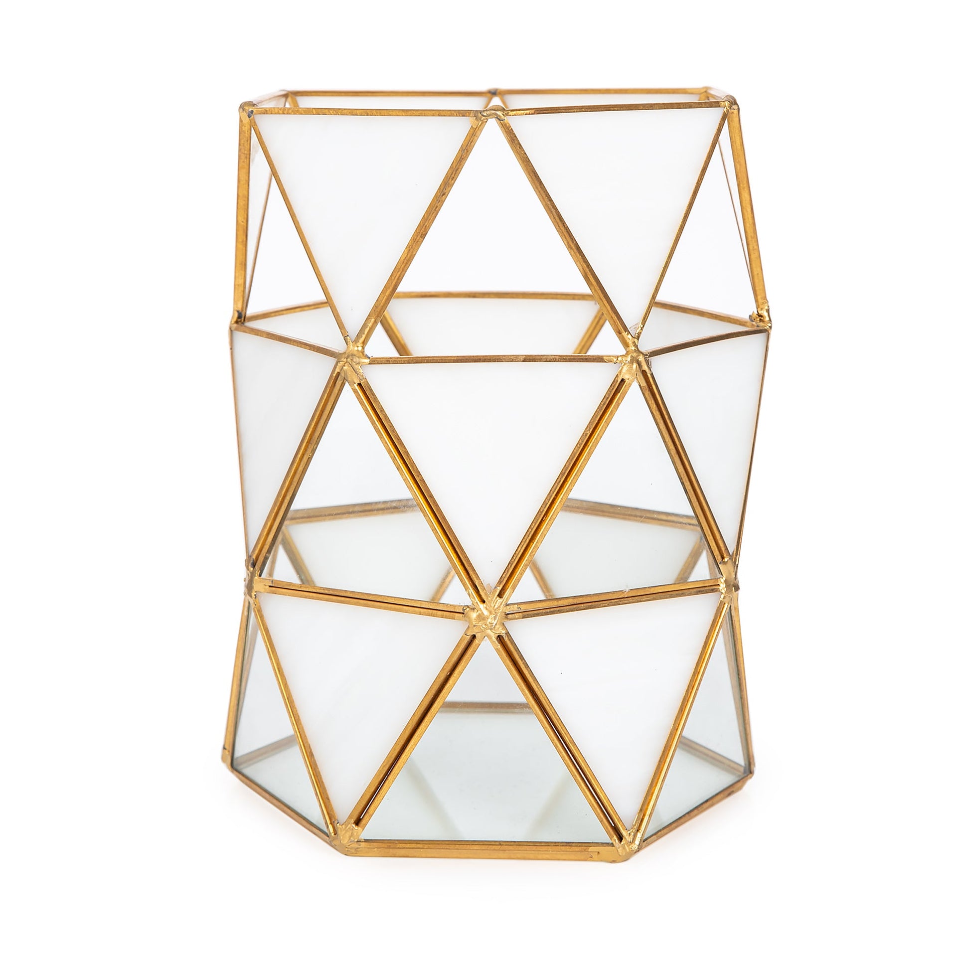 METAL & GLASS CANDLE HOLDER 15X15X19.5 CM Candle Holders| Alrugaib Furniture X Nice