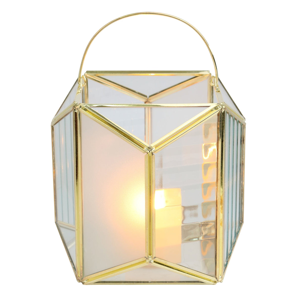METAL & GLASS CANDLE HOLDER 16*16*16.5 CM Candle Holders| Alrugaib Furniture X Nice