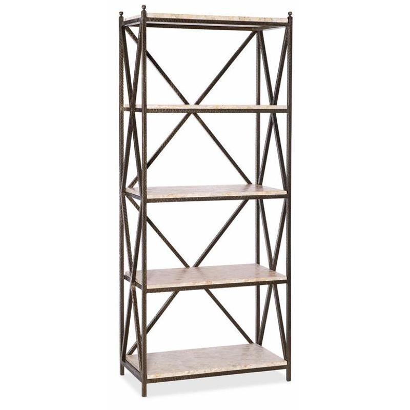 Metal-Stone Etagere Bookcases| Hooker