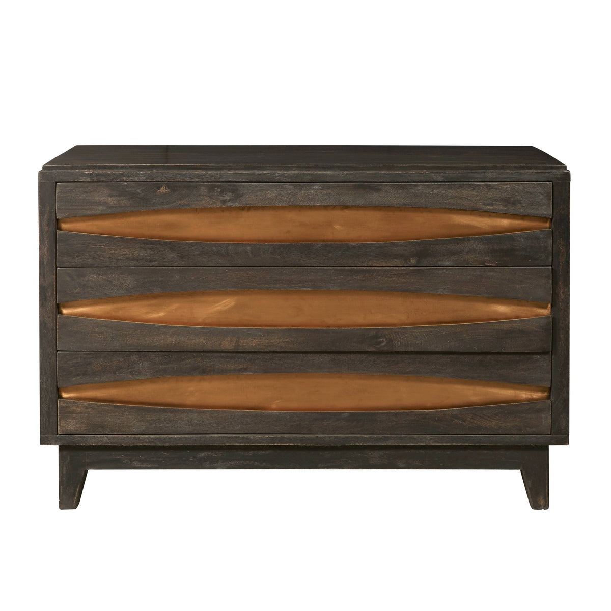 Modern Copper Three Drawer Chest Cabinets & Chests| Hooker