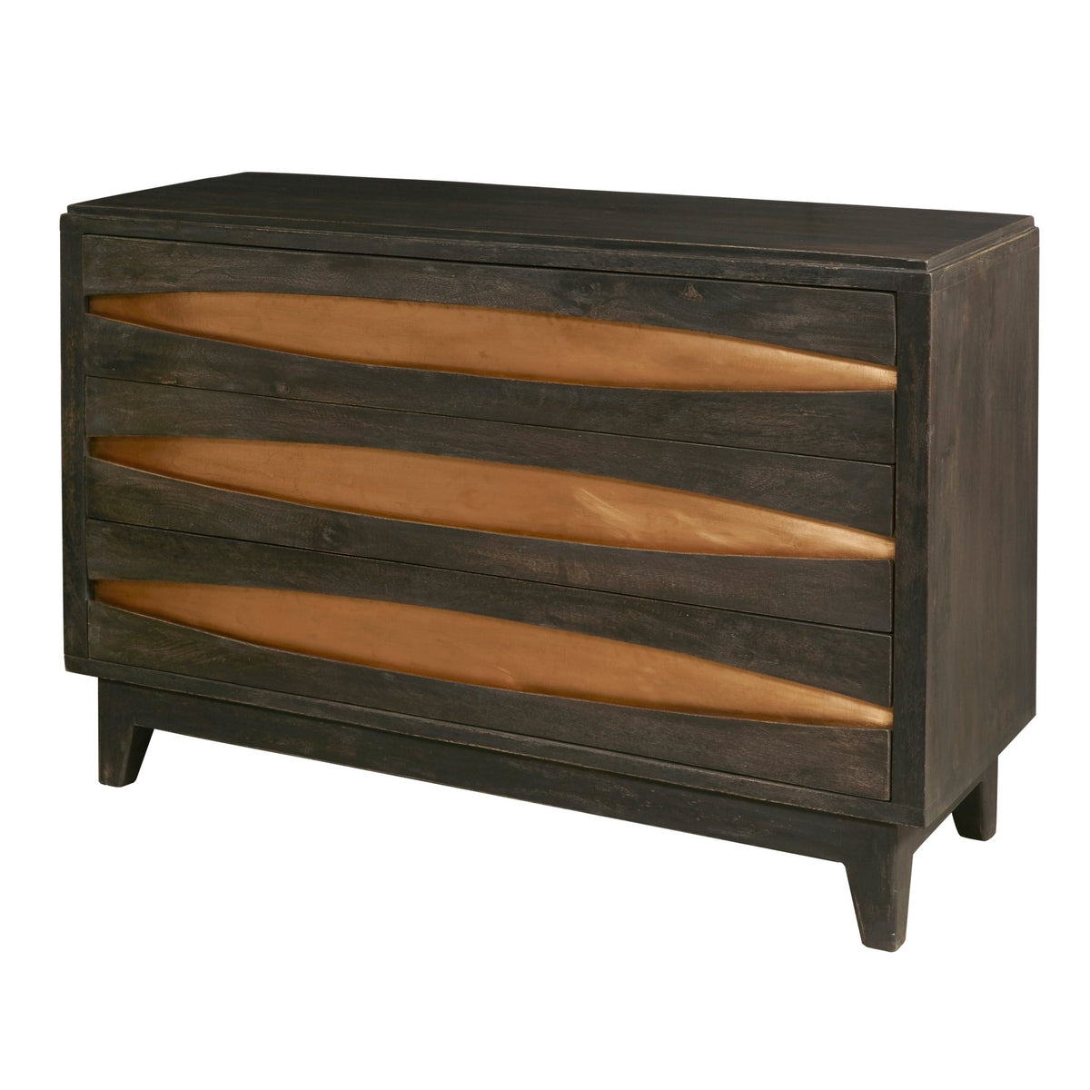Modern Copper Three Drawer Chest Cabinets & Chests| Hooker