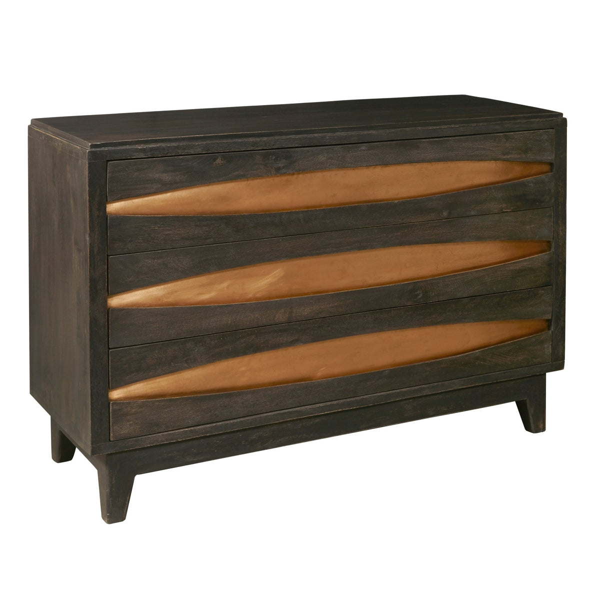 Modern Copper Three Drawer Chest Cabinets & Chests| Hooker