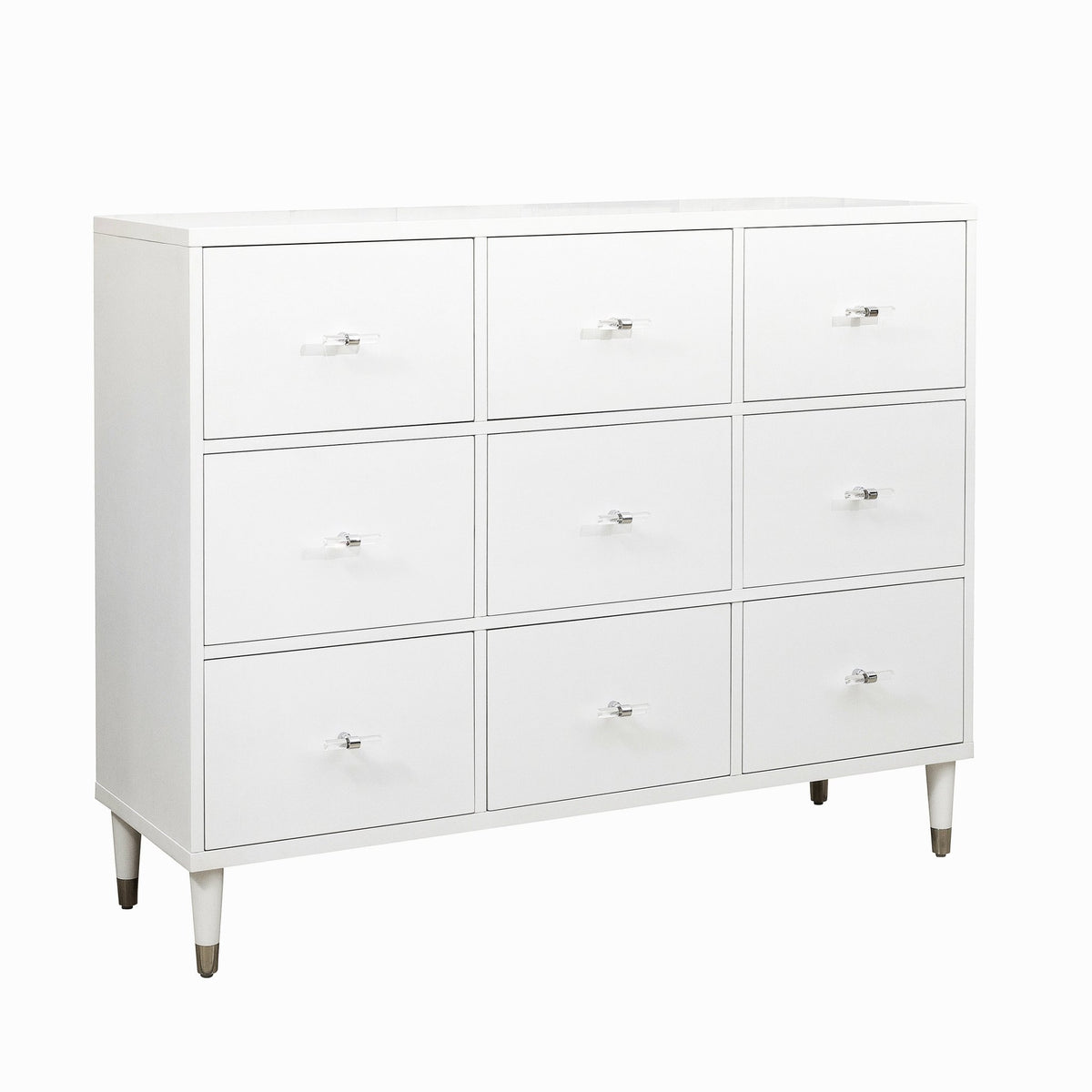 Modern White Nine Drawer Chest Cabinets & Chests| Hooker