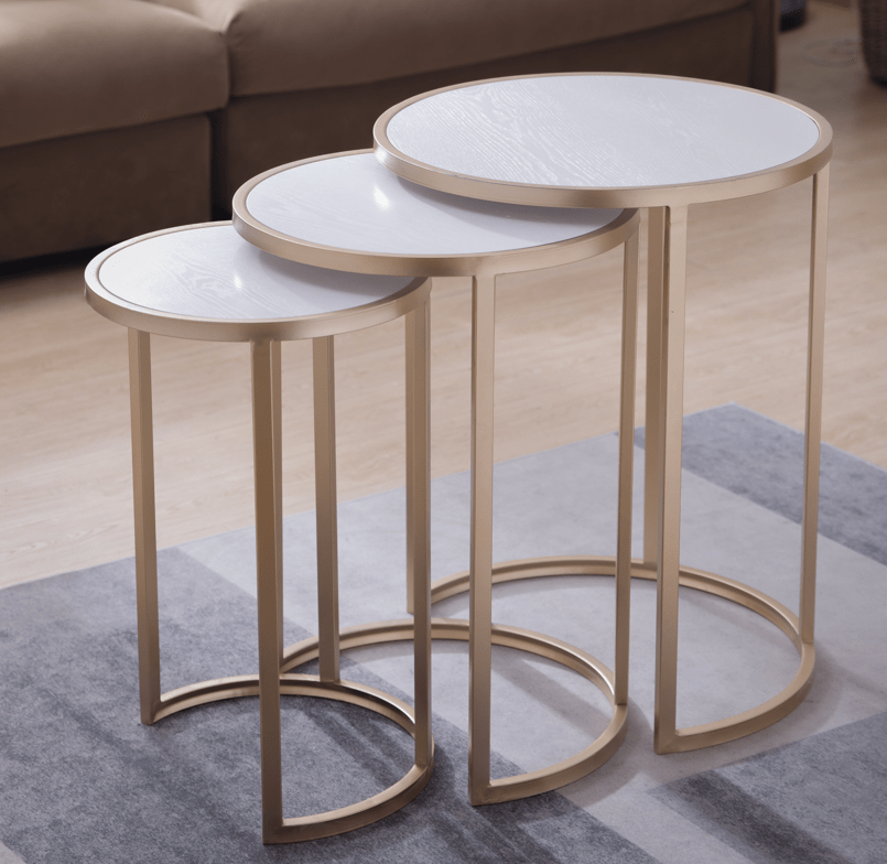 Moon Circle Side Table Set of 3 Accent & End Tables| Crestview