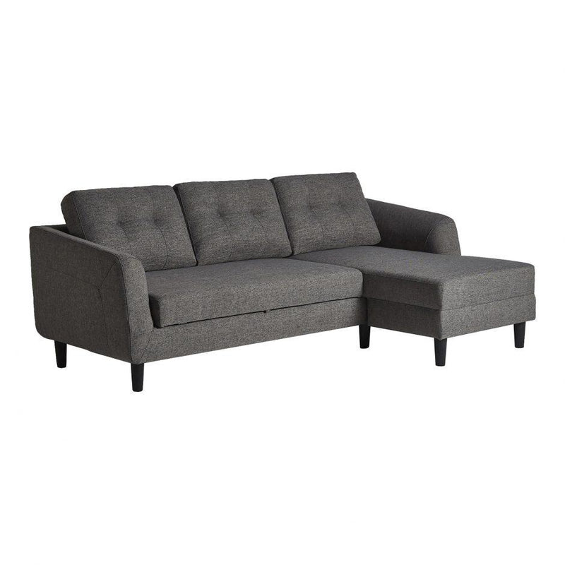 Belagio Sofa Bed Wiht Chaise Charcoal Right - Al Rugaib Furniture (4583219331168)