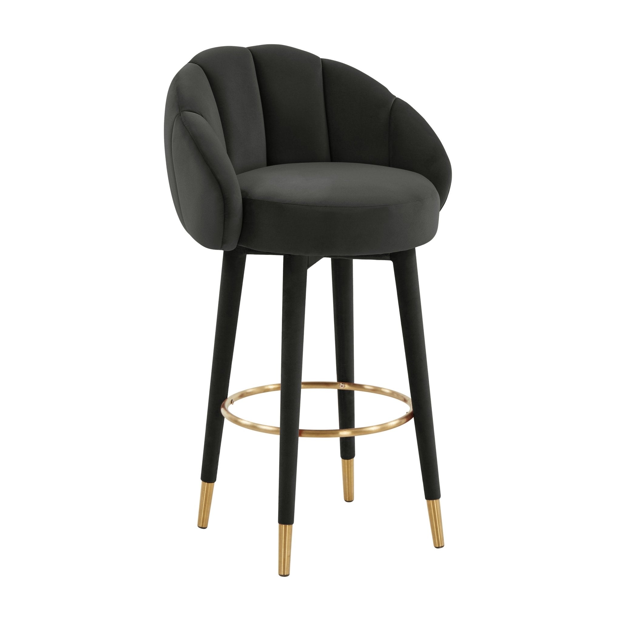 Myla Black Swivel Bar Stool Counter Stools| TOV