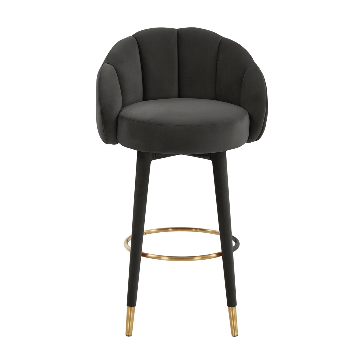 Myla Black Swivel Bar Stool Counter Stools| TOV