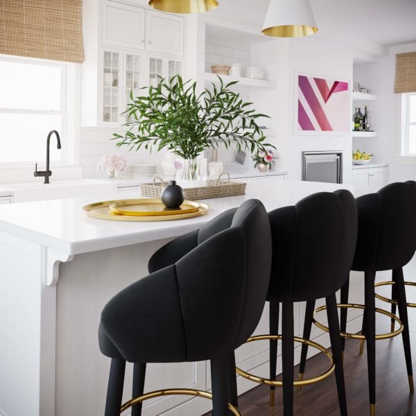 Myla Black Swivel Counter Stool Counter Stools| TOV