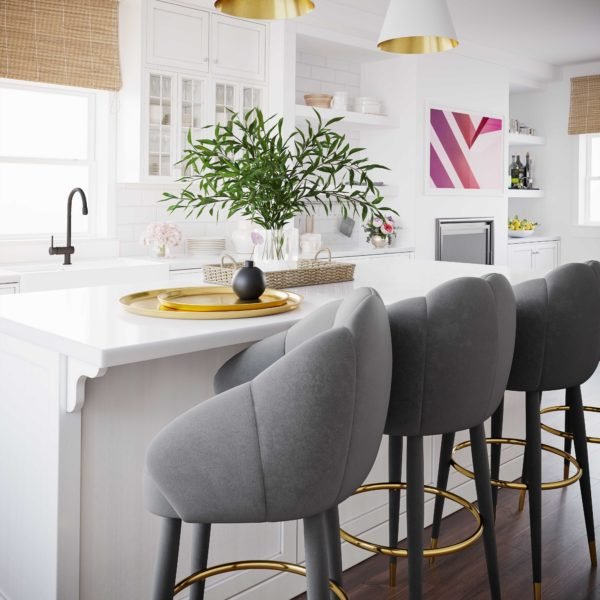Myla Light Grey Swivel Counter Stool Counter Stools| TOV