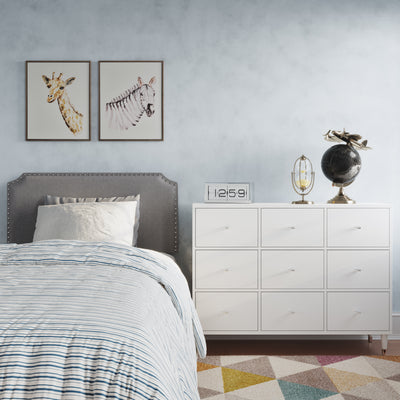 Modern White Nine Drawer Chest (6629790351456)