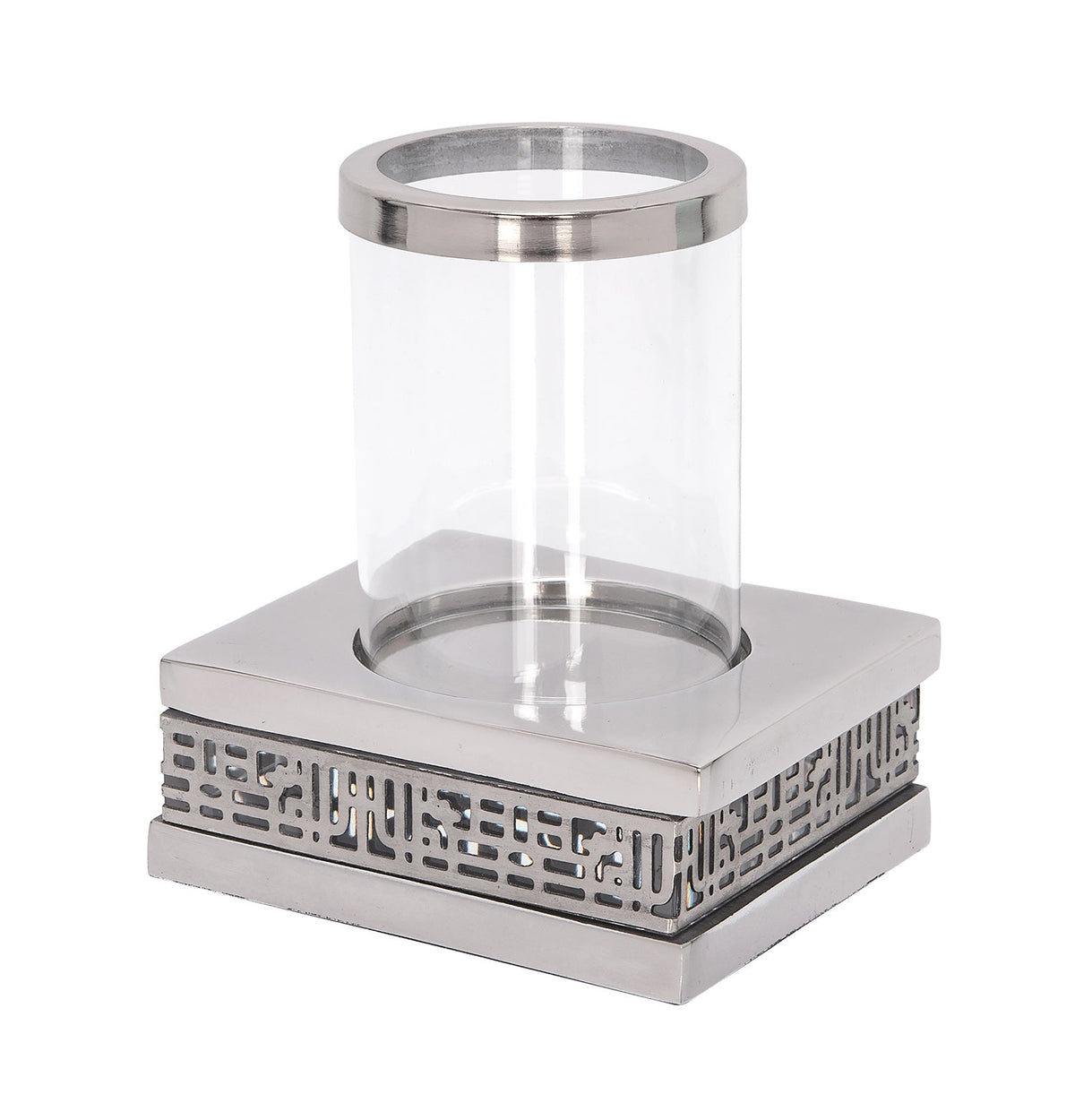NICKEL SQUARE CANDLE HOLDER 15X12.5X10.5 CM Candle Holders| Alrugaib Furniture X Nice