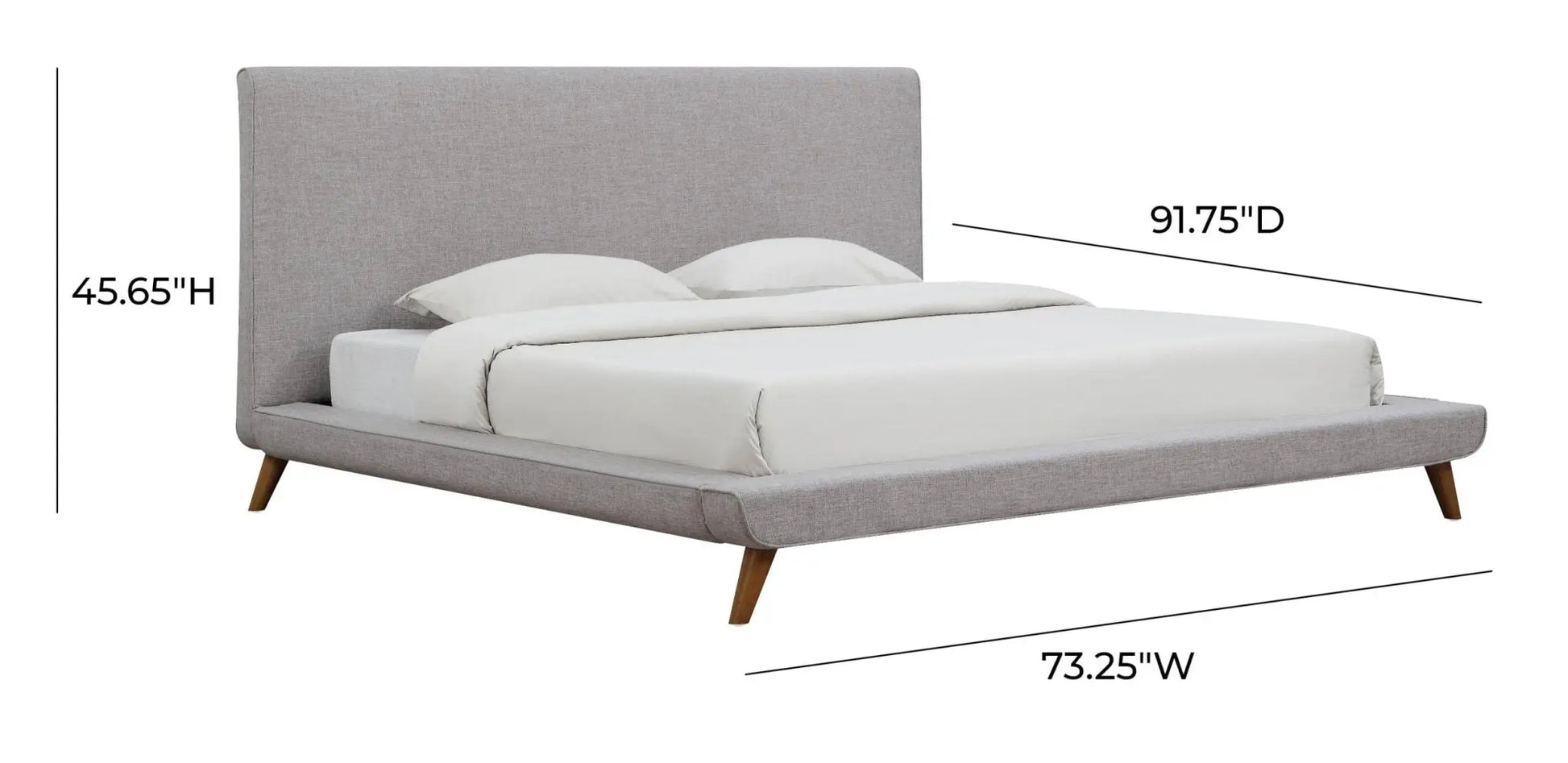 Nixon Beige Linen Bed in Queen Beds| TOV