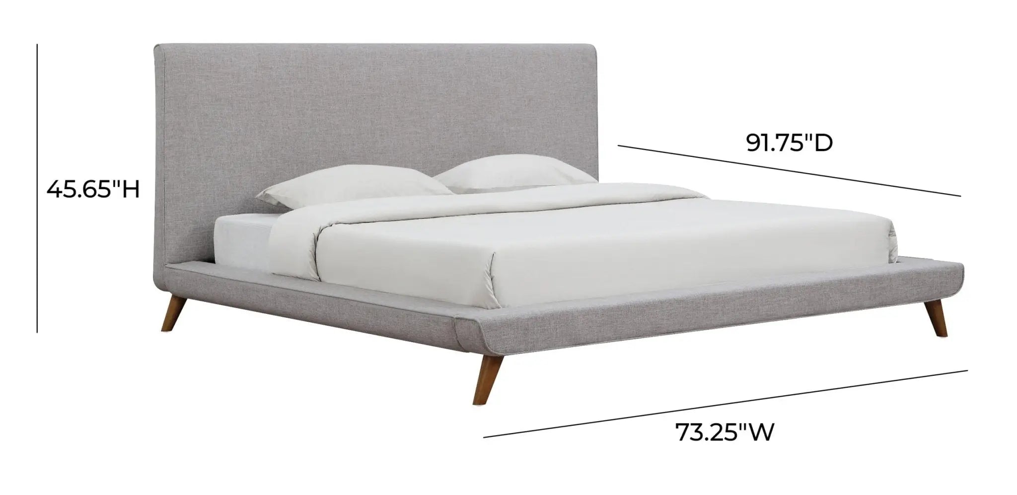 Nixon Beige Linen Bed in Queen Beds| TOV