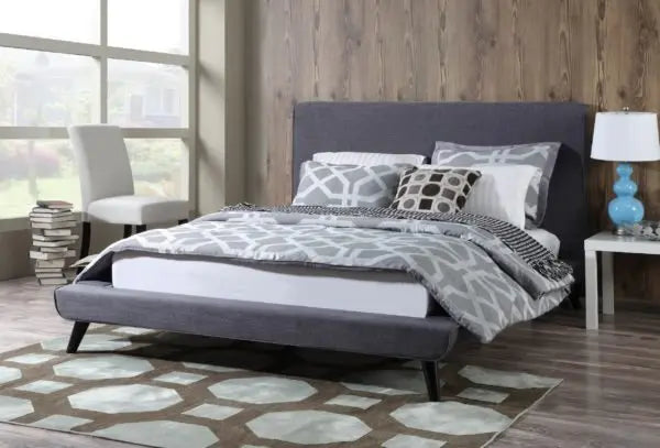 Nixon Grey Linen Bed in Queen Beds| TOV