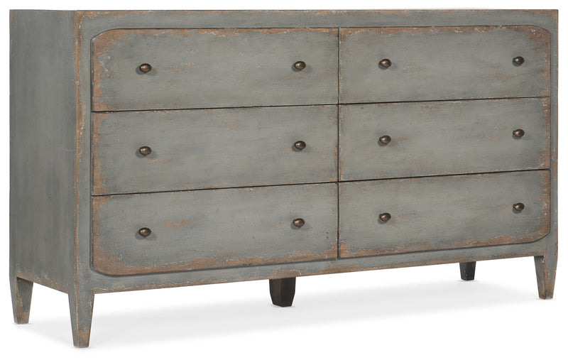 Six-Drawer Dresser- Speckled Gray - Al Rugaib Furniture (4688710598752)