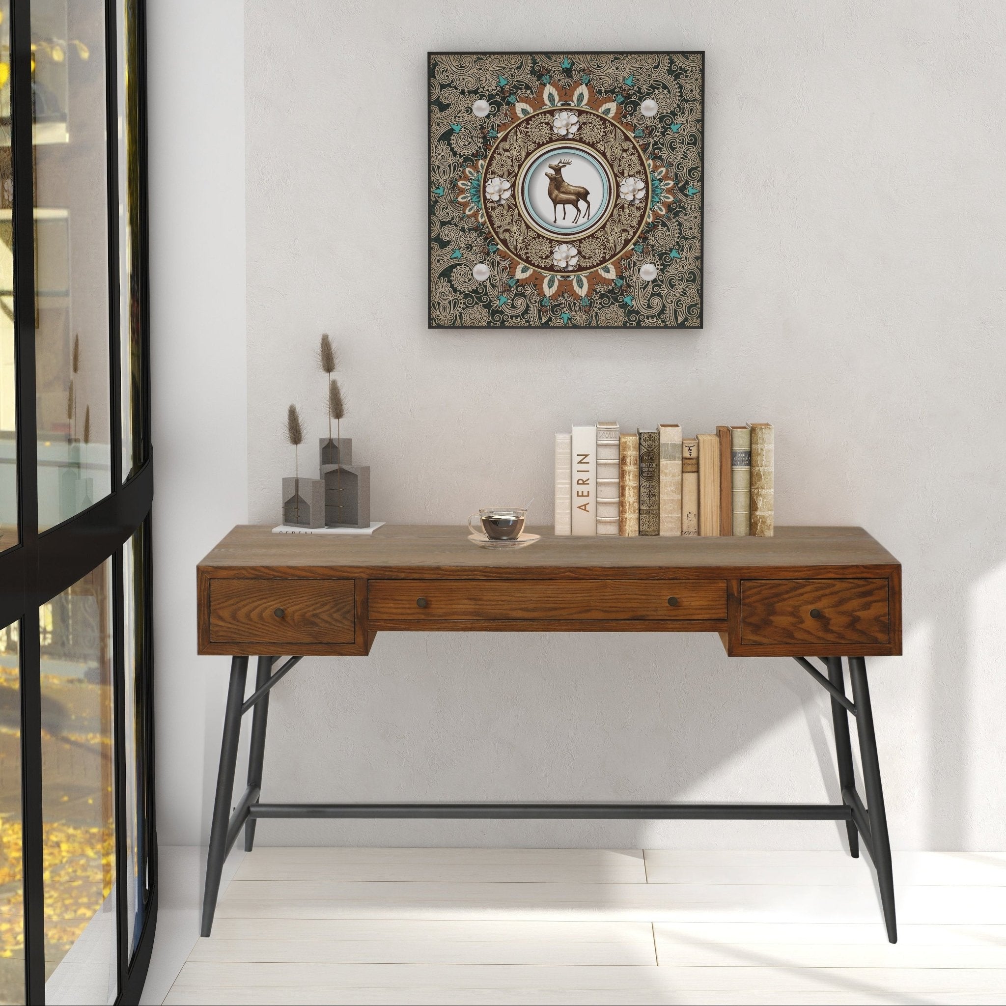 Nolan Burnished Oak Desk Consoles & Sideboards| Crestview