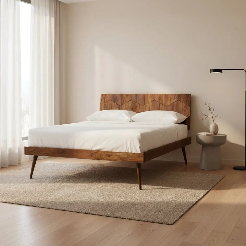 O2 Bed Queen Brown Beds| Moe's Home