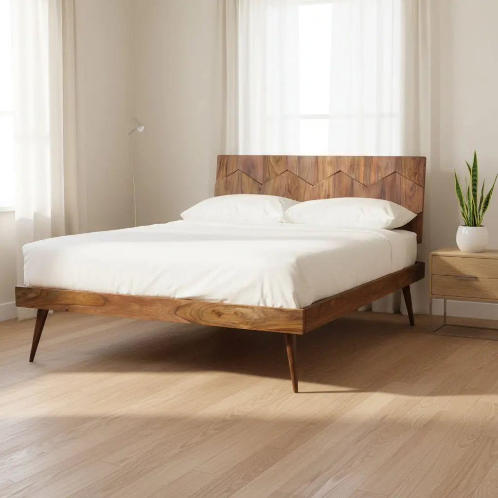 O2 King Bed Brown Beds| Moe's Home