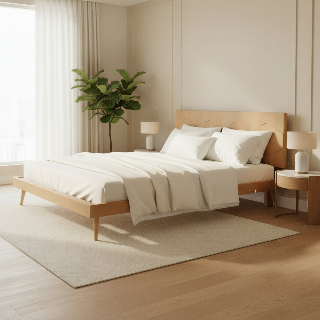 O2 King Bed Light Golden Beds| Moe's Home