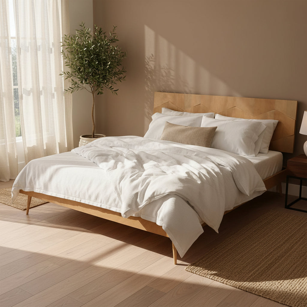 O2 Queen Bed Light Golden Beds| Moe's Home