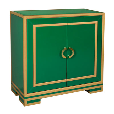 Two Door Emerald & Gold Glass Chest (6629778948192)