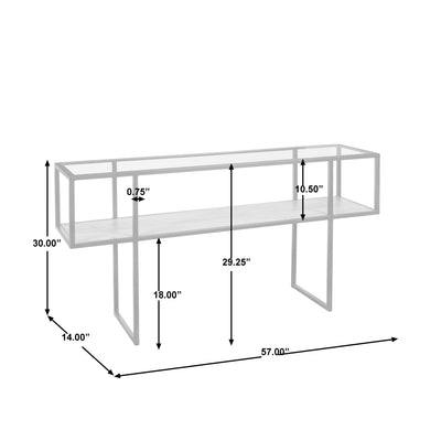 Iron Console Table with Glass Top (6629778391136)