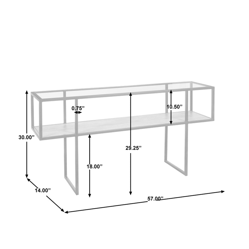 Iron Console Table with Glass Top (6629778391136)