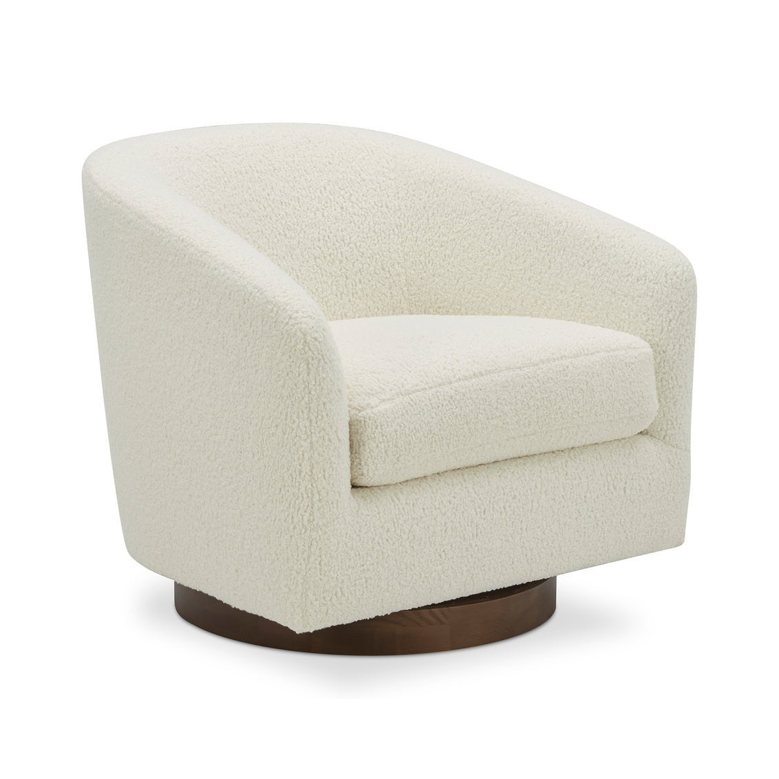 Oscy Swivel Chair Vegan Shearling White - Al Rugaib Furniture