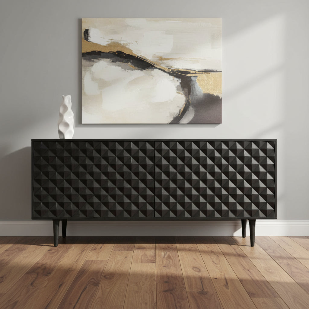 Pablo 4 Door Sideboard Black Consoles & Sideboards| Moe's Home