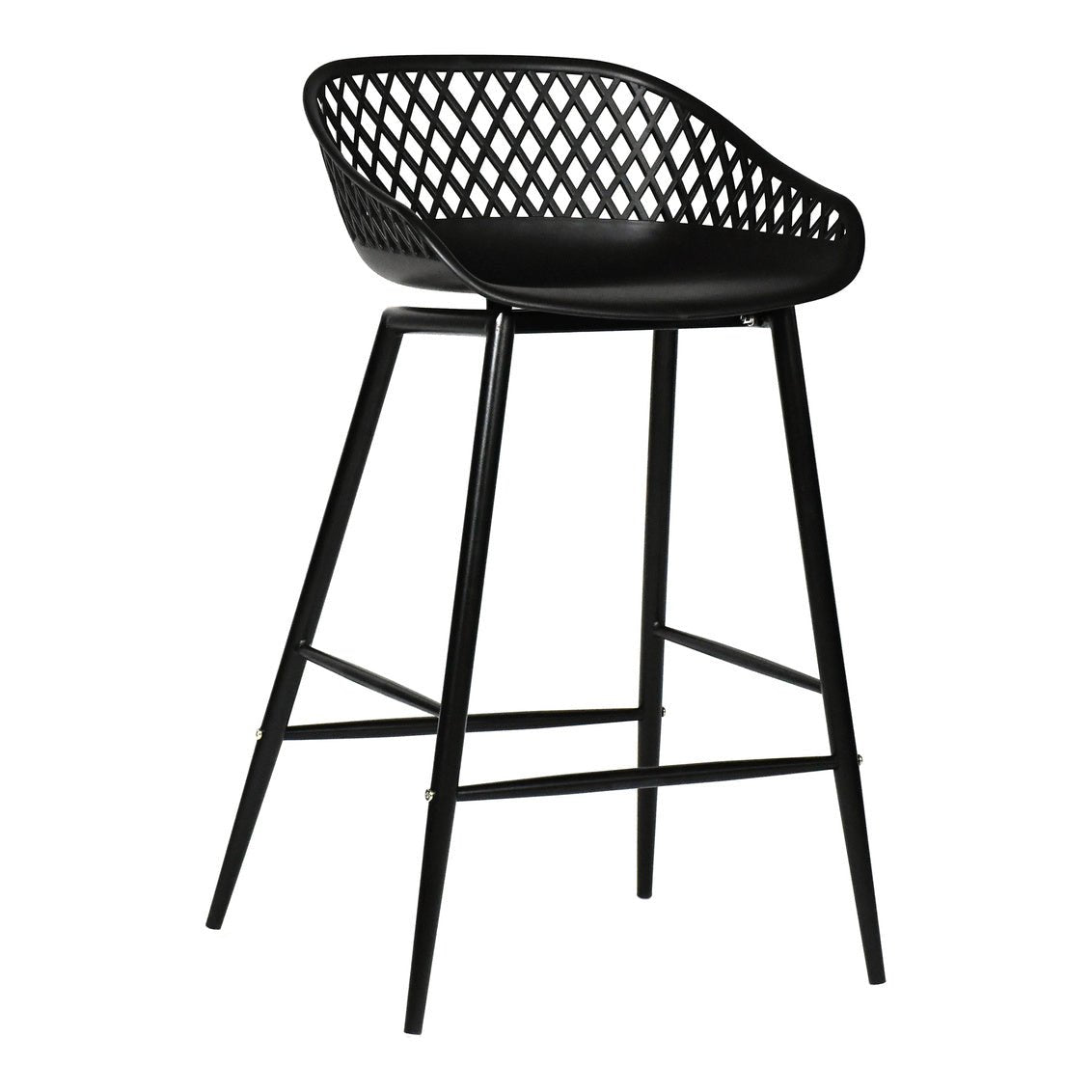 Piazza Outdoor Counter Stool Black-M2 Outdoor Living| Moe's Home