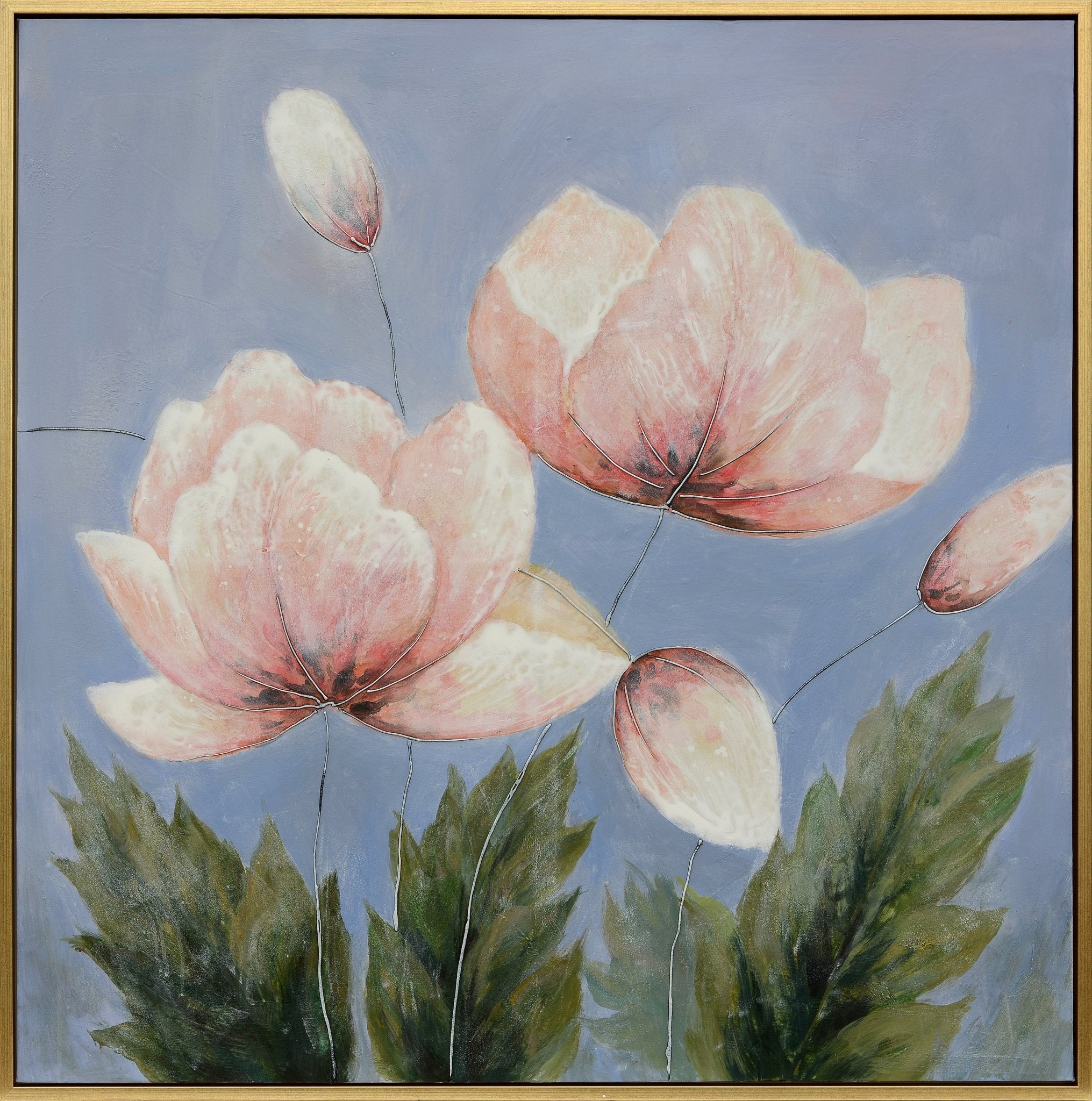 Pink Flower Handmade Oil Painting Wall Art| Crestview