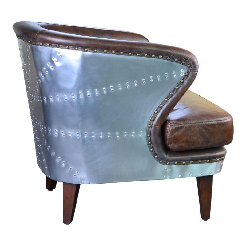 Preston Club Chair Brown - Al Rugaib Furniture (4583196033120)