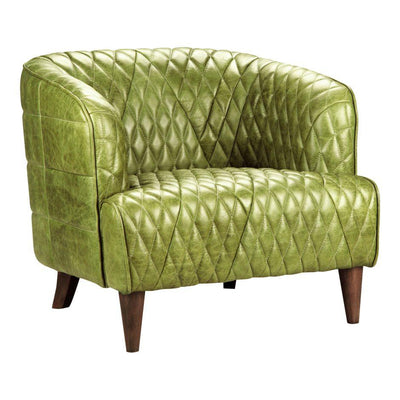 Magdelan Tufted Leather Arm Chair Emerald - Al Rugaib Furniture (4583210385504)