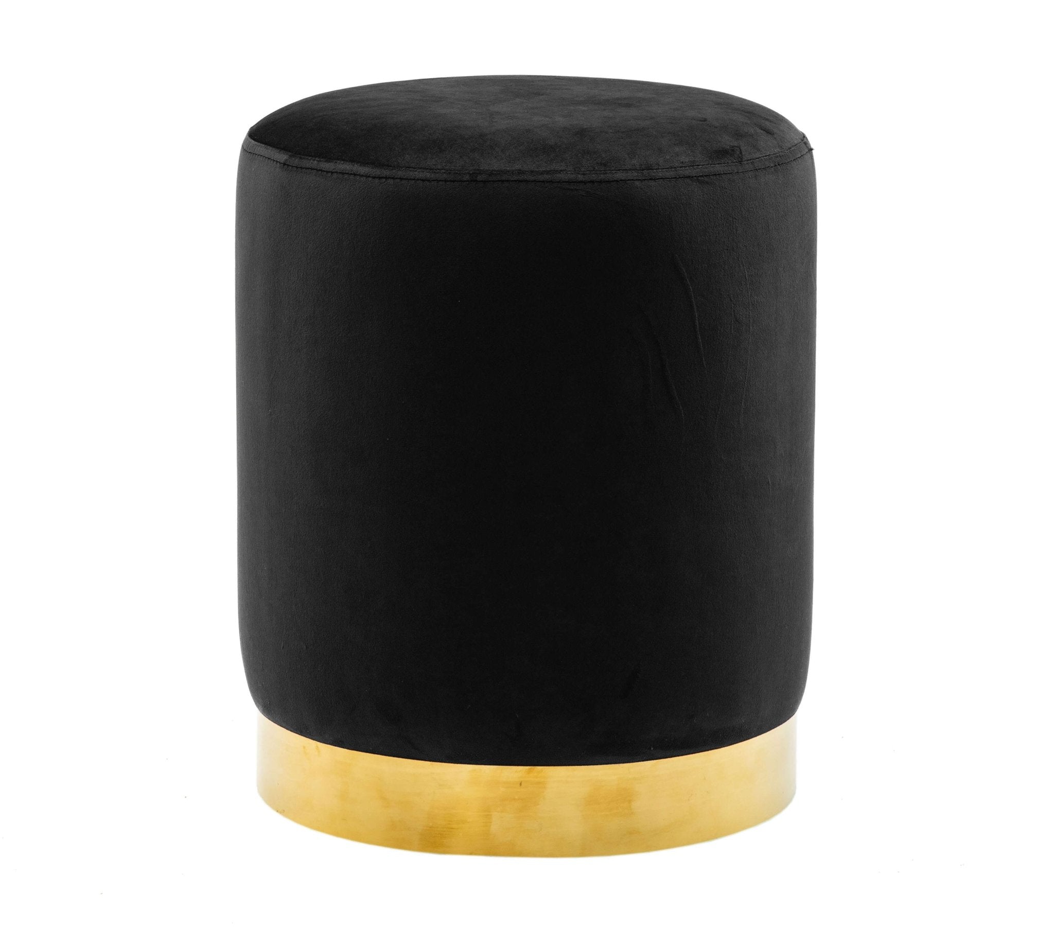 Pri Black Velvet Ottoman Ottomans| TOV