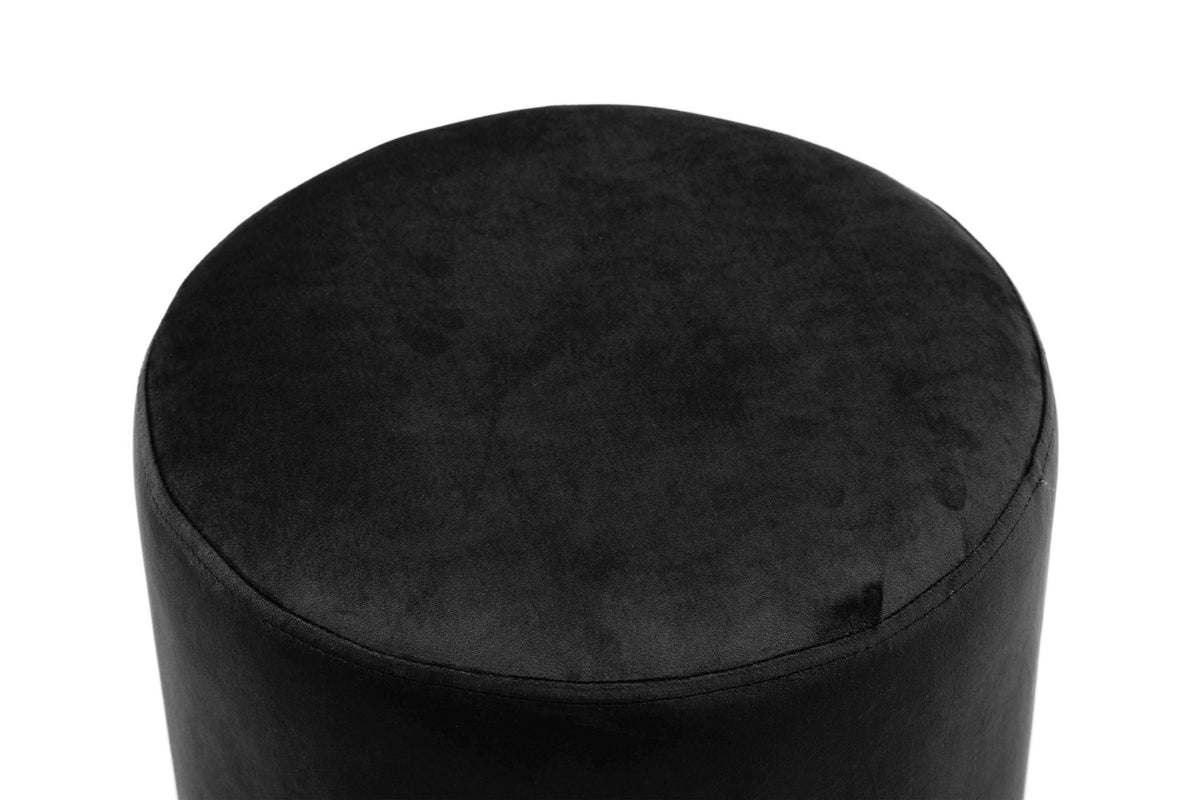 Pri Black Velvet Ottoman Ottomans| TOV