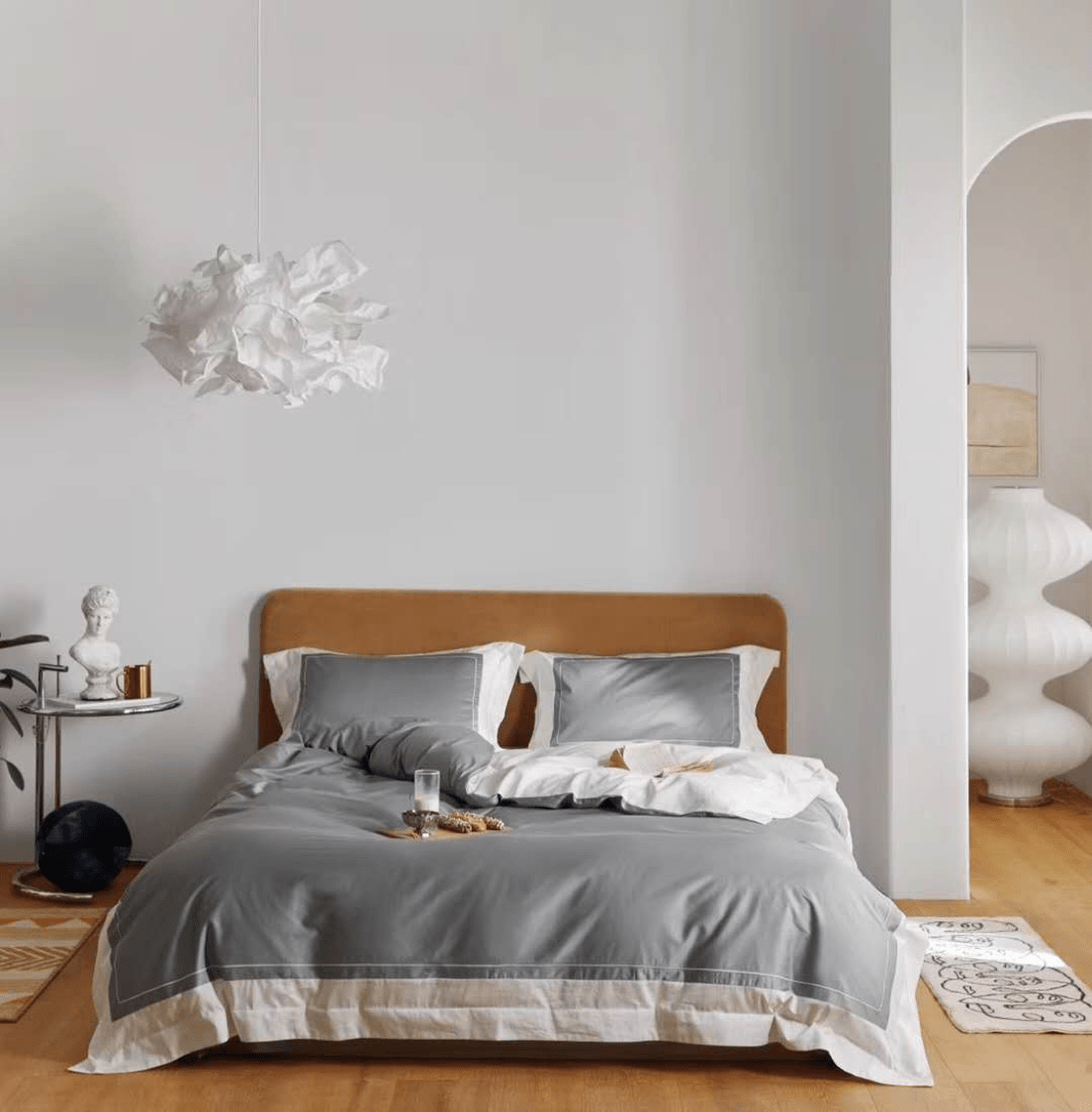 Printed Fabric Grey Bedding Set-KING Coverlet Sets| Roots Furniture
