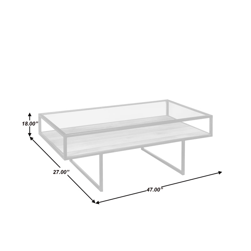 Iron Coffee Table with Glass Top (6629792645216)