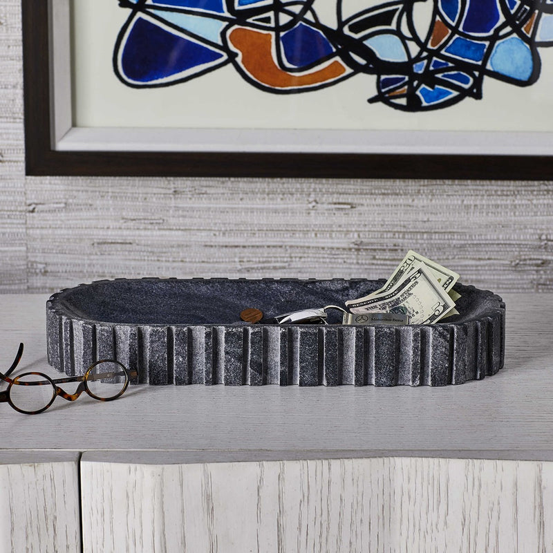 Big Pill Bowl/Tray - Black and White Marble (6639225536608)