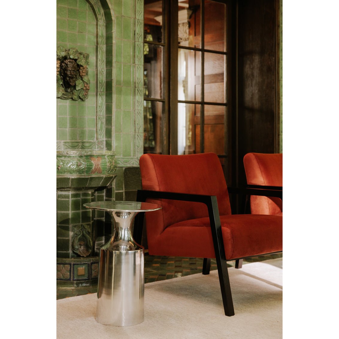 Rassa Polished Silver Accent Table Accent & End Tables| Moe's Home