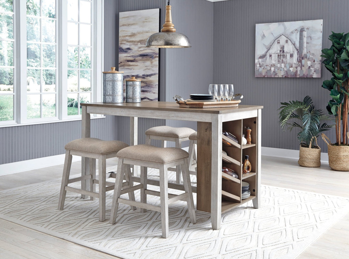 RECT Counter Table w/Storage + 4 Chairs Dining Room Sets| Ashley Homestore