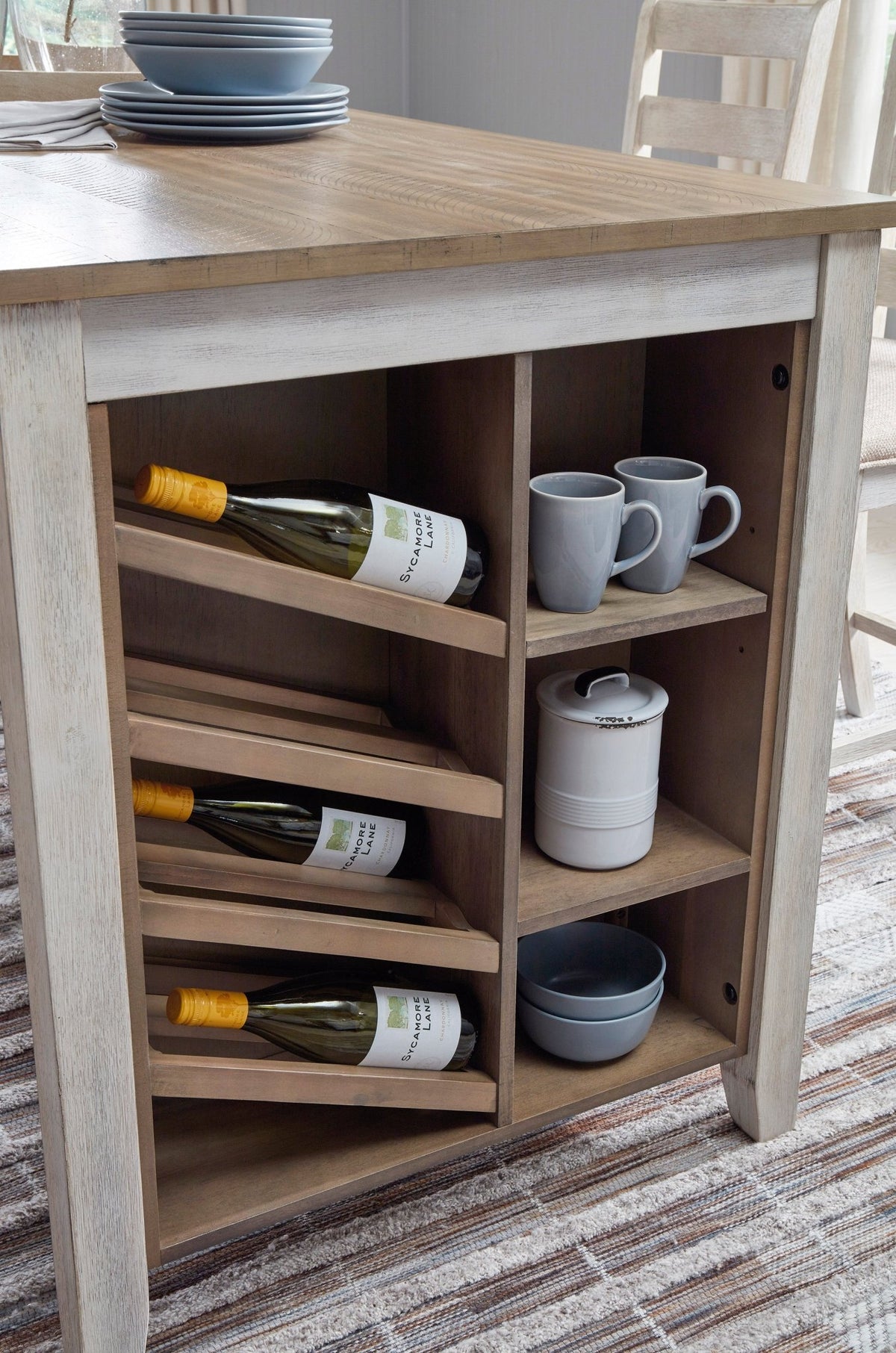 RECT Counter Table w/Storage + 4 Chairs Dining Room Sets| Ashley Homestore