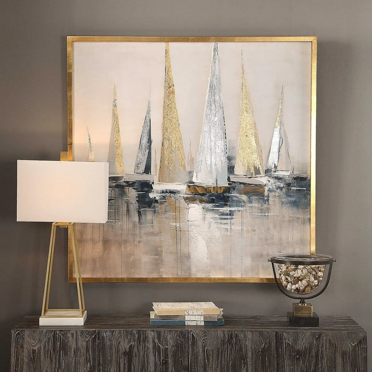 Regatta Hand Painted Canvas Wall Art| Uttermost