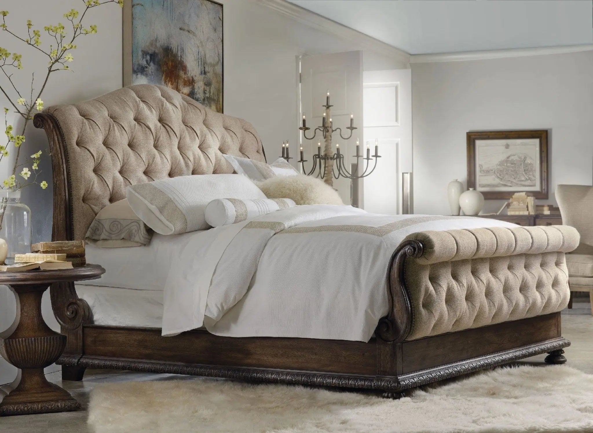 Rhapsody Urn Pedestal Nightstand Nightstands| Hooker