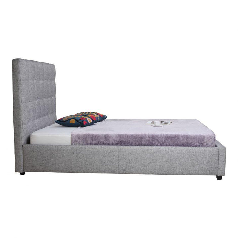 Belle Storage Bed Queen Light Grey Fabric - Al Rugaib Furniture (4583150092384)